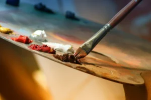 Stock Photo of a paintbrush and palette