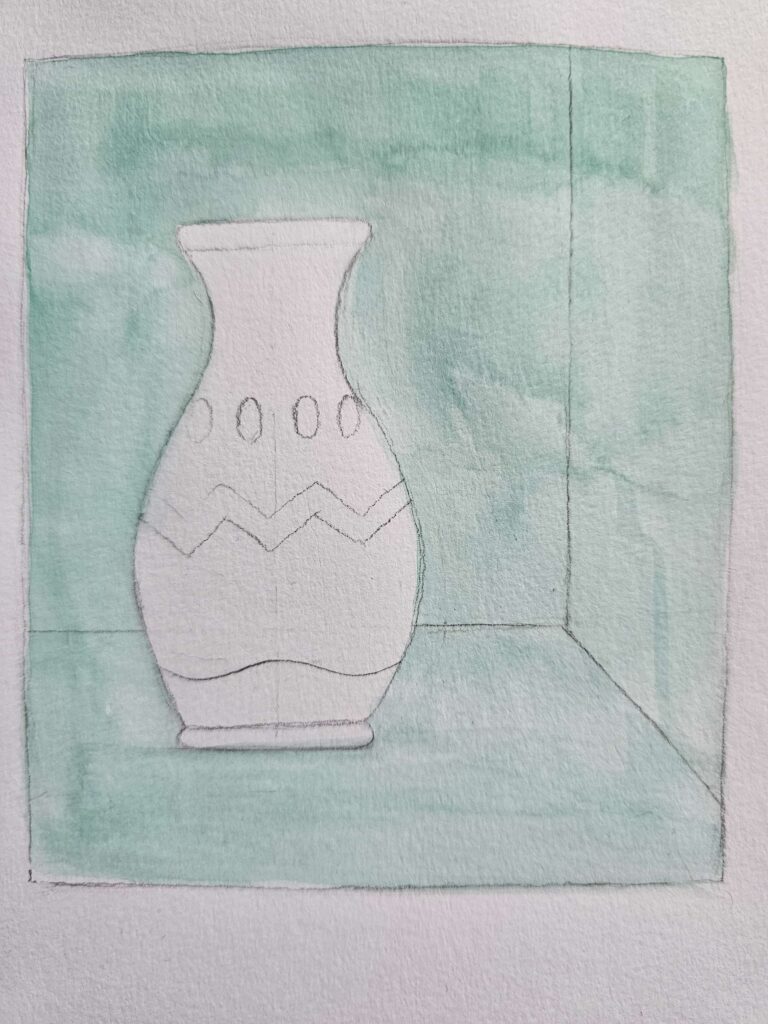Watercolor Painting Vase BG 1