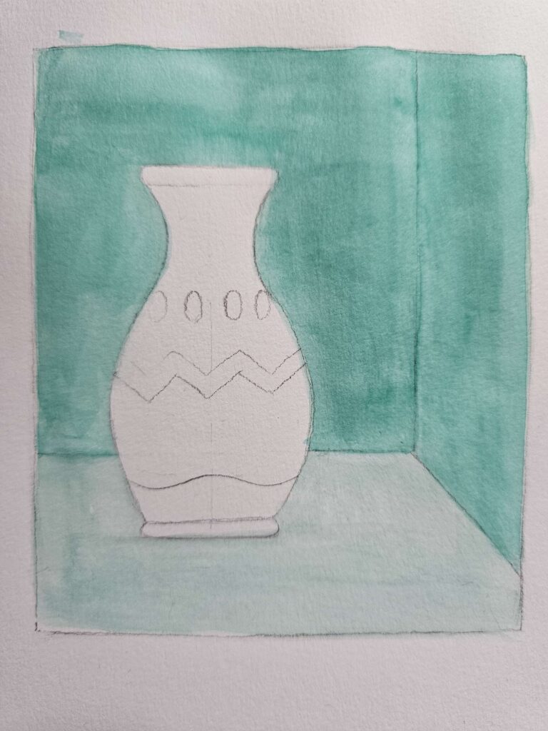 Watercolor Painting Vase BG 2