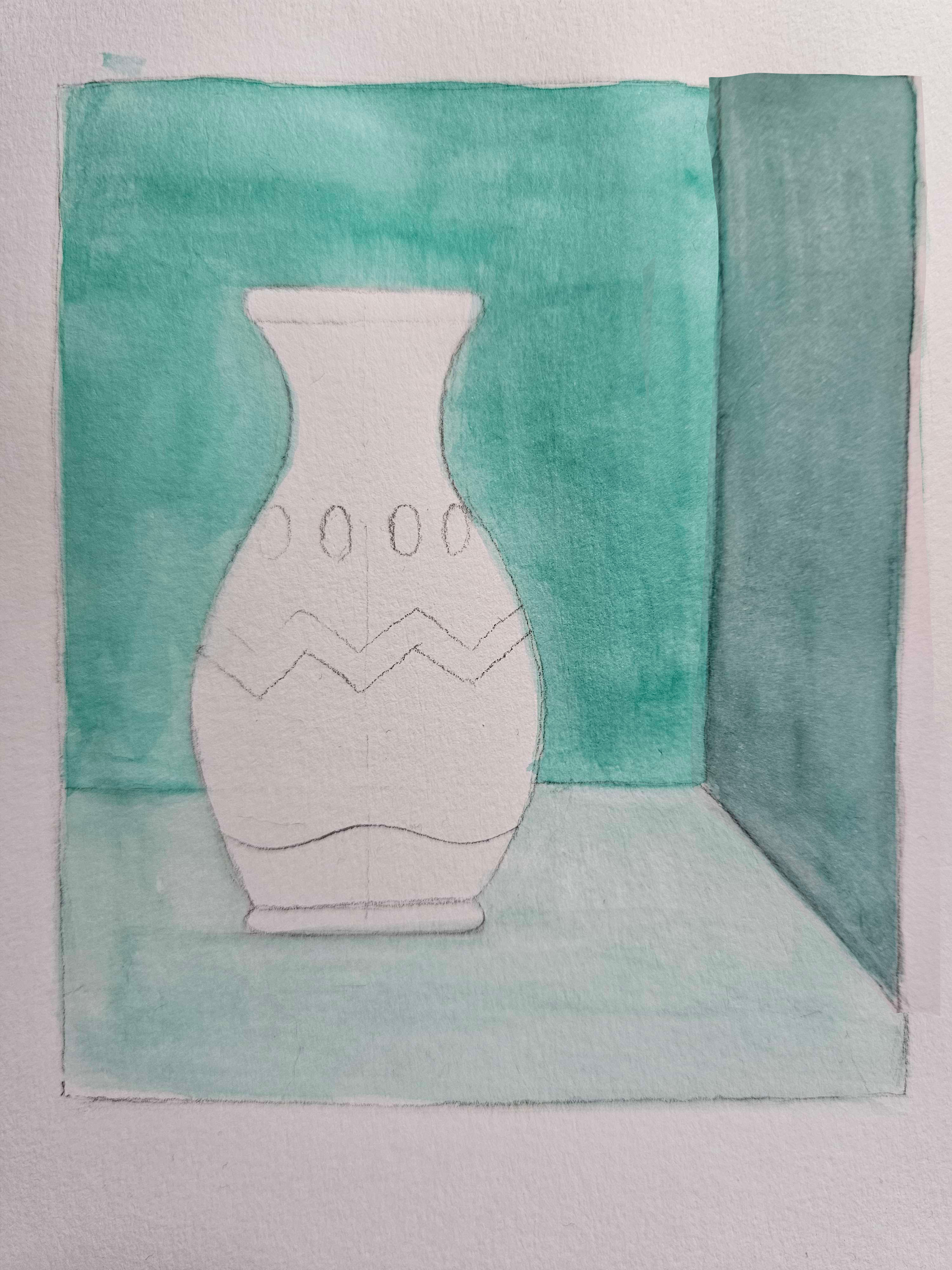 Watercolor Painting Vase BG 3