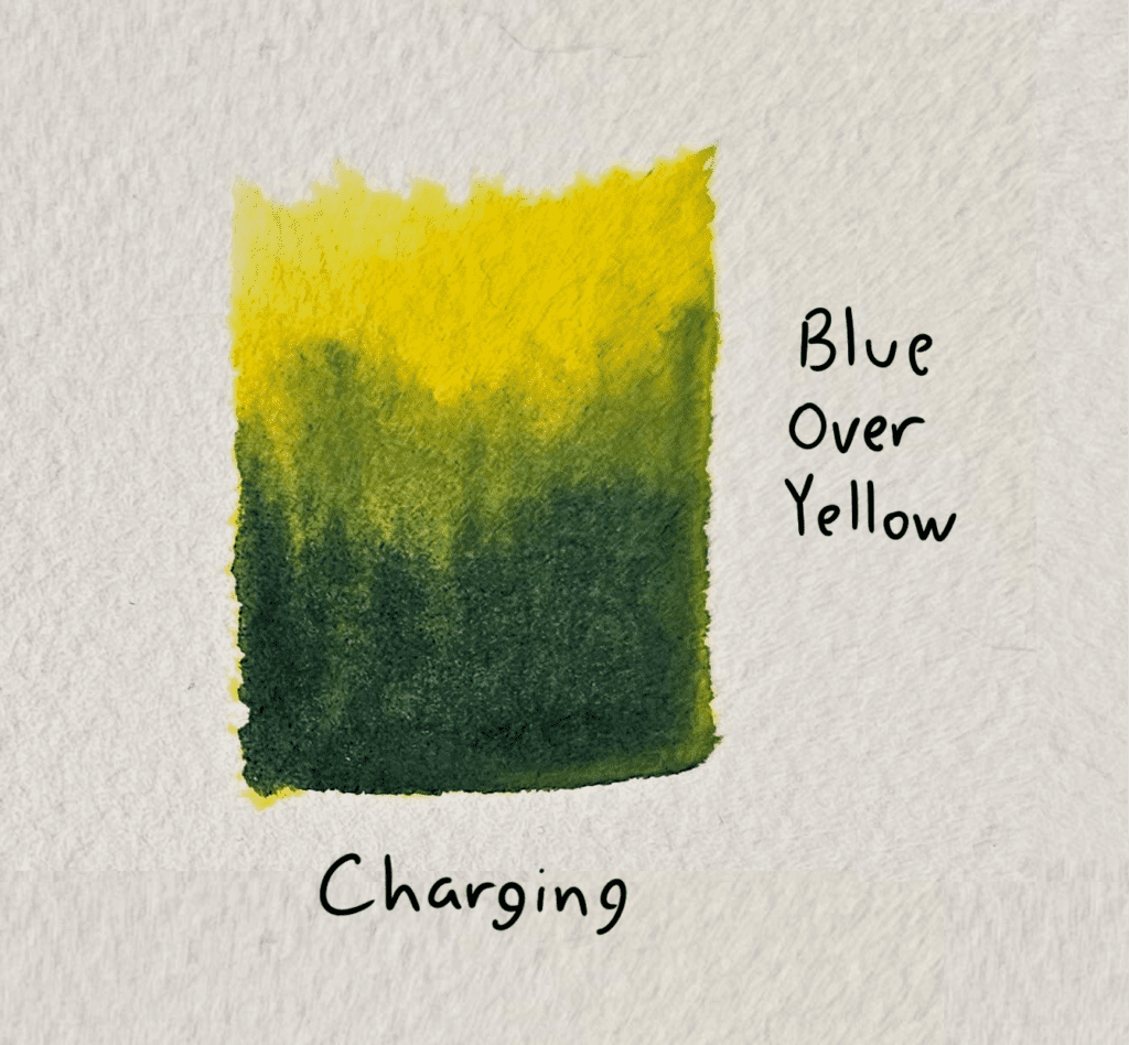 watercolor charging or blending