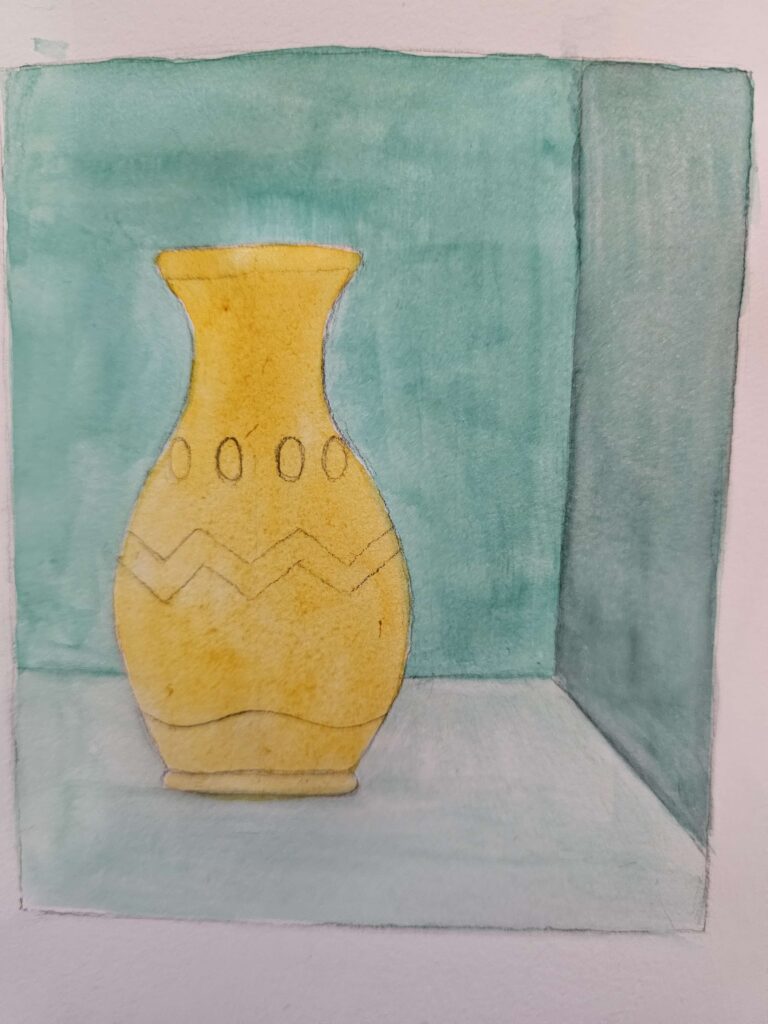 watercolor tutorial vase