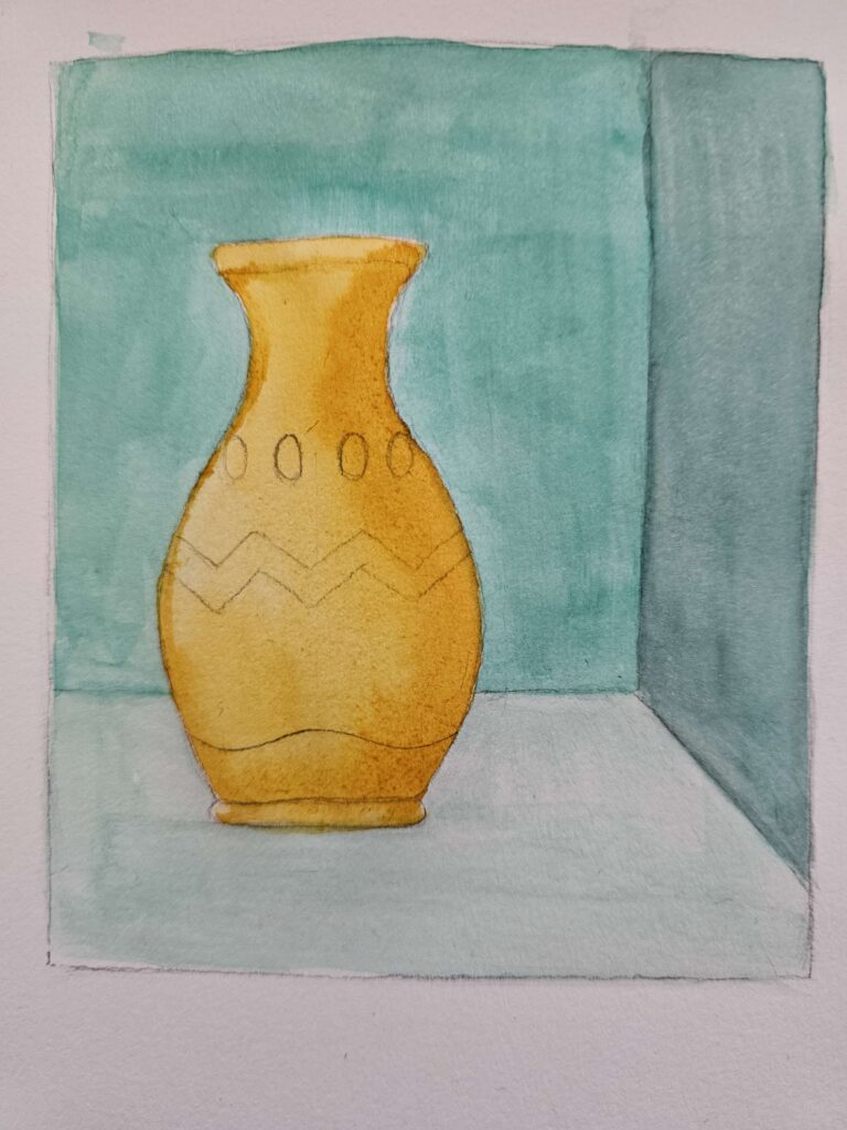 watercolor tutorial vase 2