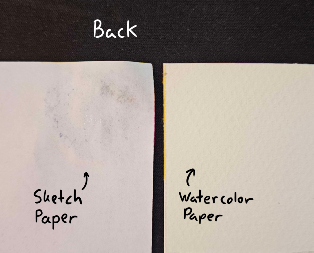 Watercolor Paper vs Sketch Paper Back Image by RR